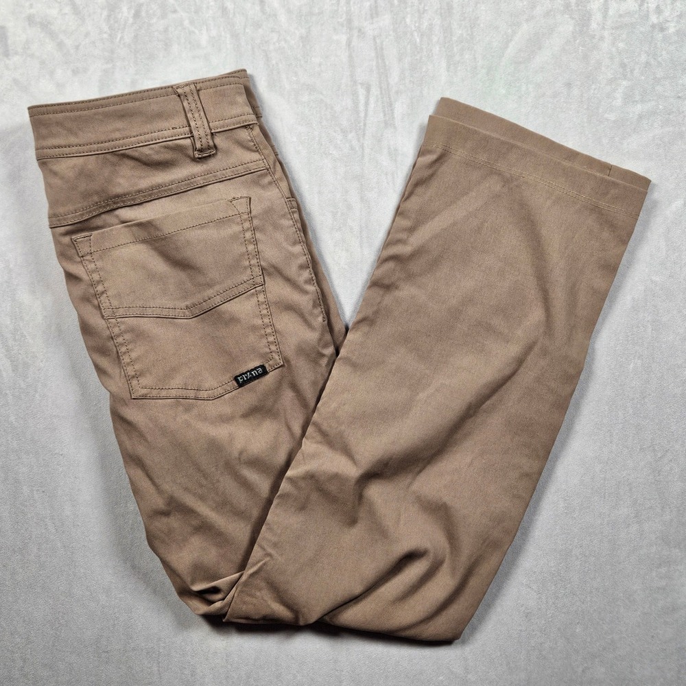 Prana Brion Pants Mens 30x30 (Fits 31x27) Brown Slim Outdoor Hiking Stretch UPF